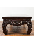 Chinese Qing Dynasty Low Kang Coffee Table with Carved Apron and Dark Lacquer-17. Asian & Chinese Furniture, Art, Antiques, Vintage Home Décor for sale at FEA Home