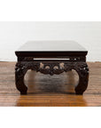 Chinese Qing Dynasty Low Kang Coffee Table with Carved Apron and Dark Lacquer-19. Asian & Chinese Furniture, Art, Antiques, Vintage Home Décor for sale at FEA Home