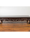 Chinese Qing Dynasty Low Kang Coffee Table with Carved Apron and Dark Lacquer-2. Asian & Chinese Furniture, Art, Antiques, Vintage Home Décor for sale at FEA Home