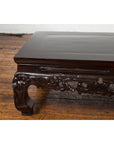Chinese Qing Dynasty Low Kang Coffee Table with Carved Apron and Dark Lacquer-3. Asian & Chinese Furniture, Art, Antiques, Vintage Home Décor for sale at FEA Home