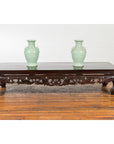 Chinese Qing Dynasty Low Kang Coffee Table with Carved Apron and Dark Lacquer-4. Asian & Chinese Furniture, Art, Antiques, Vintage Home Décor for sale at FEA Home