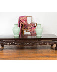 Chinese Qing Dynasty Low Kang Coffee Table with Carved Apron and Dark Lacquer-6. Asian & Chinese Furniture, Art, Antiques, Vintage Home Décor for sale at FEA Home