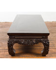 Chinese Qing Dynasty Low Kang Coffee Table with Carved Apron and Dark Lacquer-9. Asian & Chinese Furniture, Art, Antiques, Vintage Home Décor for sale at FEA Home