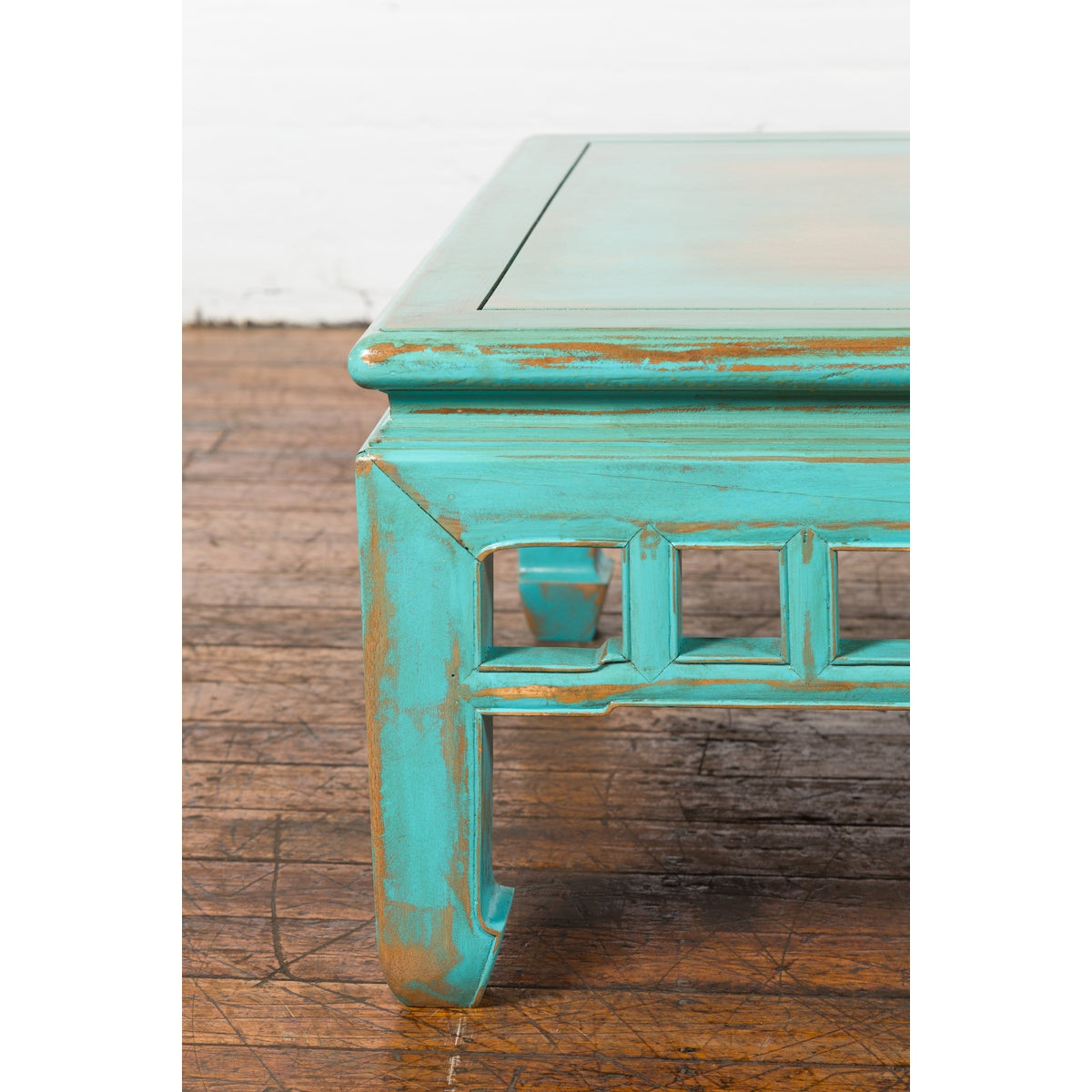 Low Kang Coffee Table with Custom Aqua Teal Lacquer-10. Asian & Chinese Furniture, Art, Antiques, Vintage Home Décor for sale at FEA Home