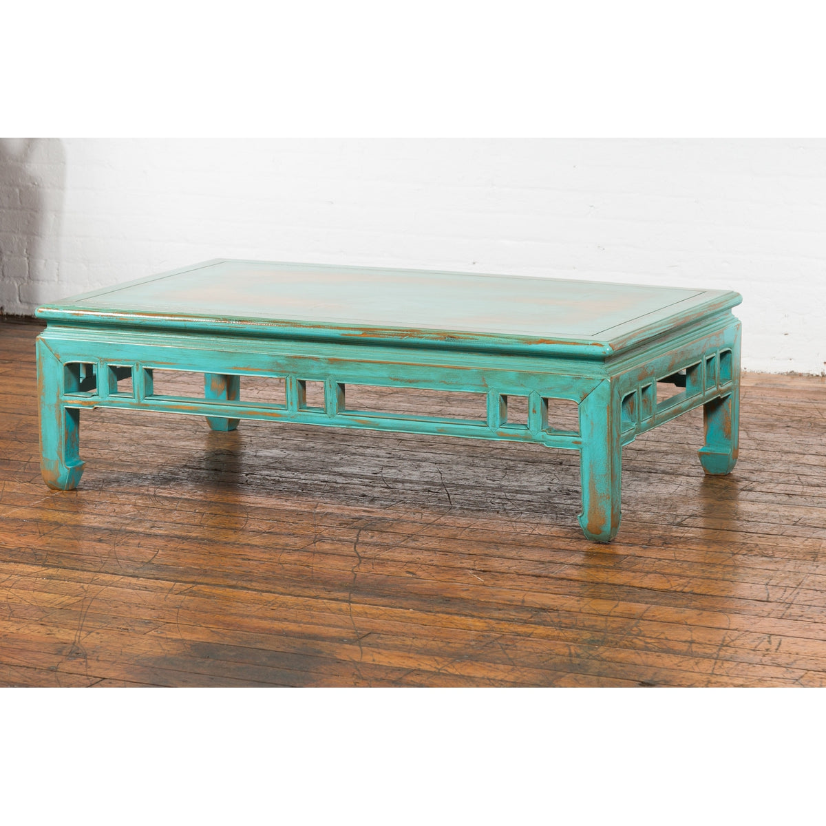 Low Kang Coffee Table with Custom Aqua Teal Lacquer-14. Asian & Chinese Furniture, Art, Antiques, Vintage Home Décor for sale at FEA Home