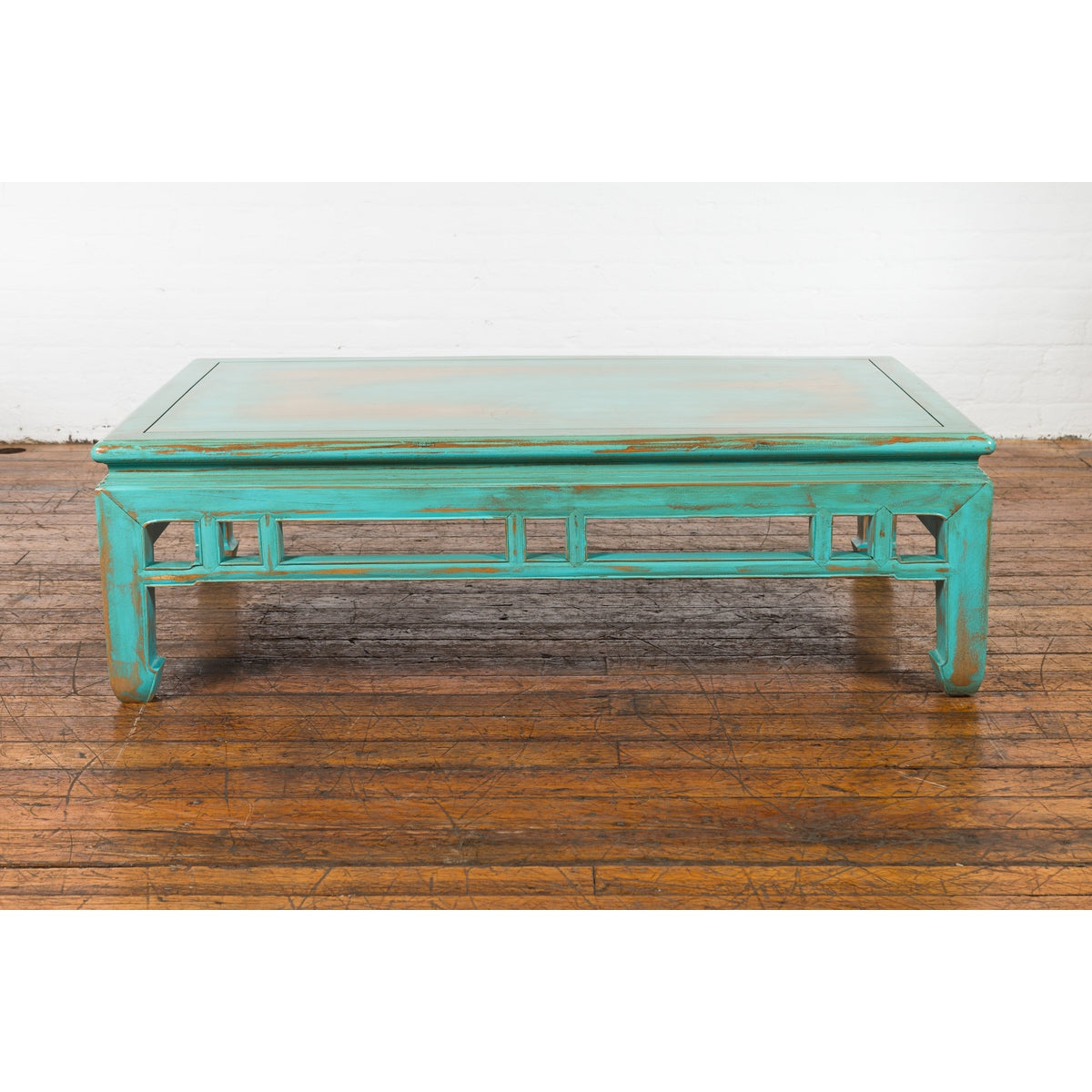 Low Kang Coffee Table with Custom Aqua Teal Lacquer-5. Asian & Chinese Furniture, Art, Antiques, Vintage Home Décor for sale at FEA Home