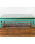 Low Kang Coffee Table with Custom Aqua Teal Lacquer-6. Asian & Chinese Furniture, Art, Antiques, Vintage Home Décor for sale at FEA Home