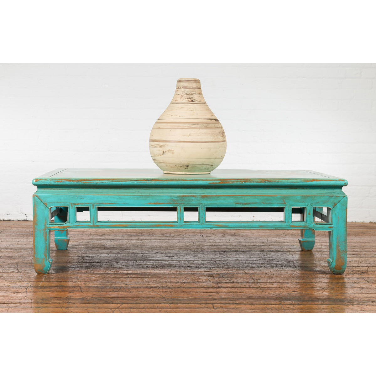 Low Kang Coffee Table with Custom Aqua Teal Lacquer-8. Asian & Chinese Furniture, Art, Antiques, Vintage Home Décor for sale at FEA Home