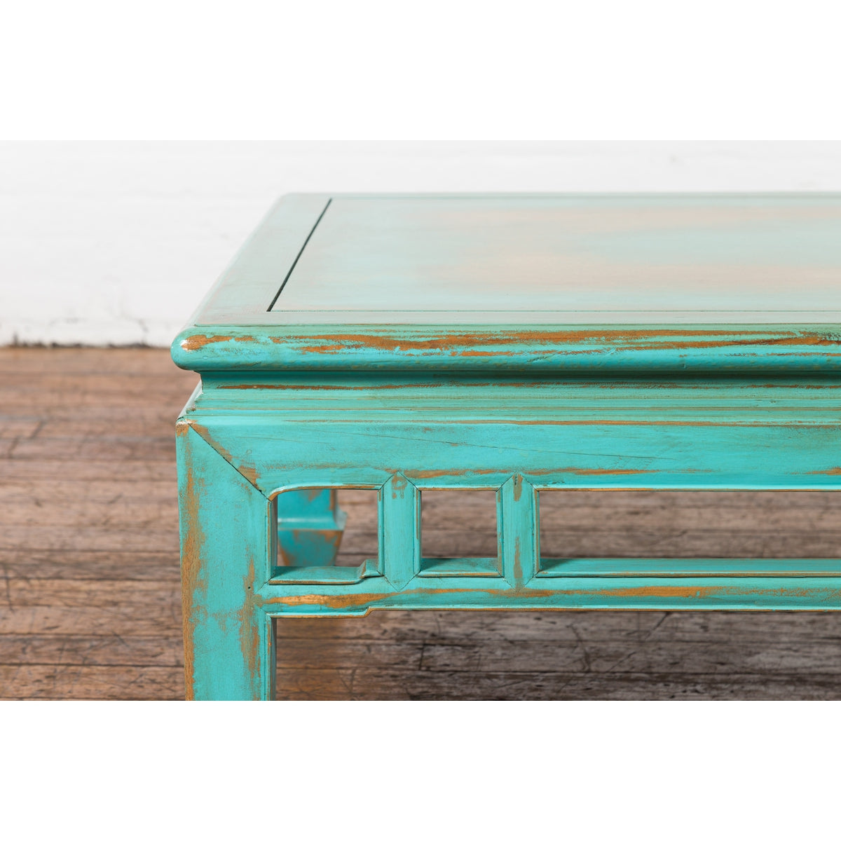 Low Kang Coffee Table with Custom Aqua Teal Lacquer-9. Asian & Chinese Furniture, Art, Antiques, Vintage Home Décor for sale at FEA Home