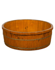 Chinese Qing Dynasty Period 19th Century Elm Round Rice Tray with Brass Braces-1. Asian & Chinese Furniture, Art, Antiques, Vintage Home Décor for sale at FEA Home