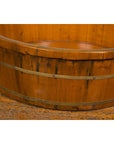Chinese Qing Dynasty Period 19th Century Elm Round Rice Tray with Brass Braces-6. Asian & Chinese Furniture, Art, Antiques, Vintage Home Décor for sale at FEA Home