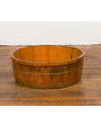 Chinese Qing Dynasty Period 19th Century Elm Round Rice Tray with Brass Braces-9. Asian & Chinese Furniture, Art, Antiques, Vintage Home Décor for sale at FEA Home