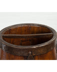 Chinese Qing Dynasty Period 19th Century Pear-Shaped Wooden Grain Basket-5. Asian & Chinese Furniture, Art, Antiques, Vintage Home Décor for sale at FEA Home