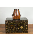 Chinese Qing Dynasty Period 19th Century Pear-Shaped Wooden Grain Basket-6. Asian & Chinese Furniture, Art, Antiques, Vintage Home Décor for sale at FEA Home