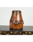 Chinese Qing Dynasty Period 19th Century Pear-Shaped Wooden Grain Basket-8. Asian & Chinese Furniture, Art, Antiques, Vintage Home Décor for sale at FEA Home