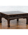 Chinese Qing Dynasty Period Brown Lacquered Coffee Table with Original Finish-14. Asian & Chinese Furniture, Art, Antiques, Vintage Home Décor for sale at FEA Home