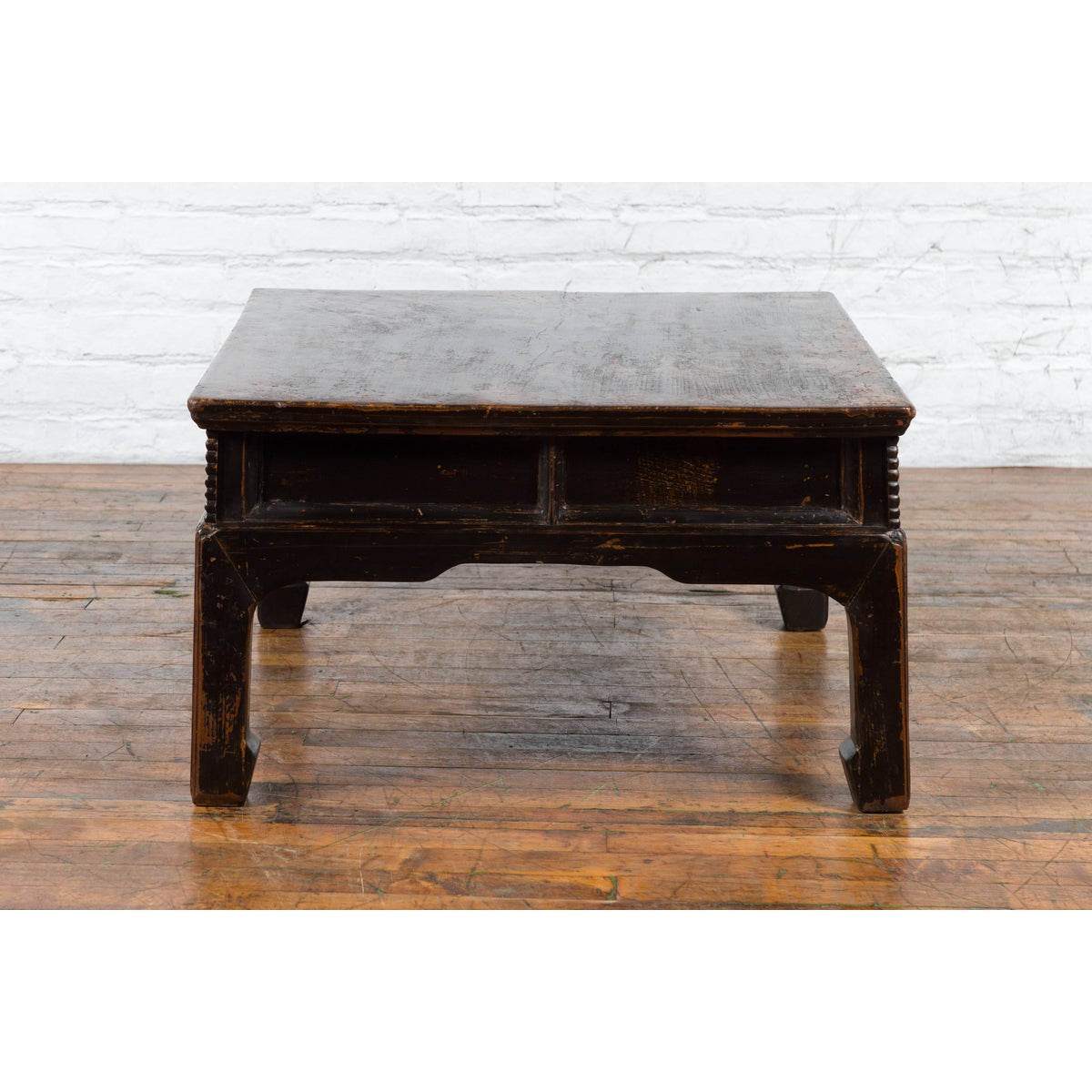 Chinese Qing Dynasty Period Brown Lacquered Coffee Table with Original Finish-15. Asian & Chinese Furniture, Art, Antiques, Vintage Home Décor for sale at FEA Home