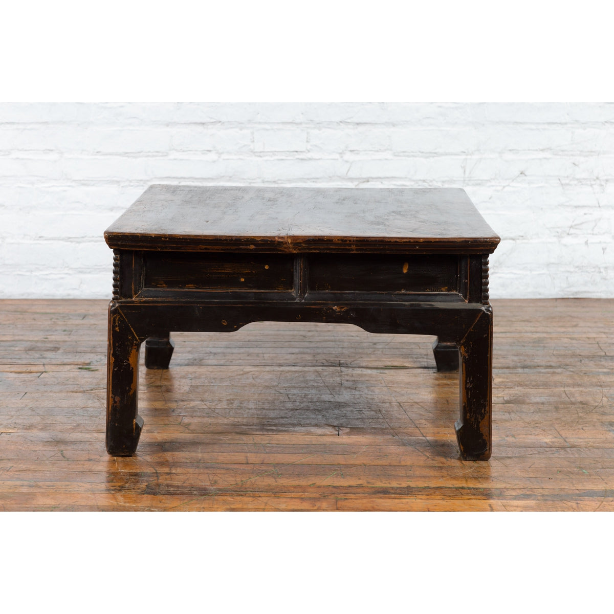 Chinese Qing Dynasty Period Brown Lacquered Coffee Table with Original Finish-17. Asian & Chinese Furniture, Art, Antiques, Vintage Home Décor for sale at FEA Home