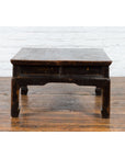 Chinese Qing Dynasty Period Brown Lacquered Coffee Table with Original Finish-17. Asian & Chinese Furniture, Art, Antiques, Vintage Home Décor for sale at FEA Home