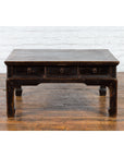 Chinese Qing Dynasty Period Brown Lacquered Coffee Table with Original Finish-2. Asian & Chinese Furniture, Art, Antiques, Vintage Home Décor for sale at FEA Home