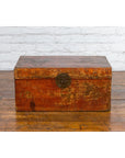 Chinese Qing Dynasty Period Lacquered Leather Trunk with Distressed Patina-11. Asian & Chinese Furniture, Art, Antiques, Vintage Home Décor for sale at FEA Home