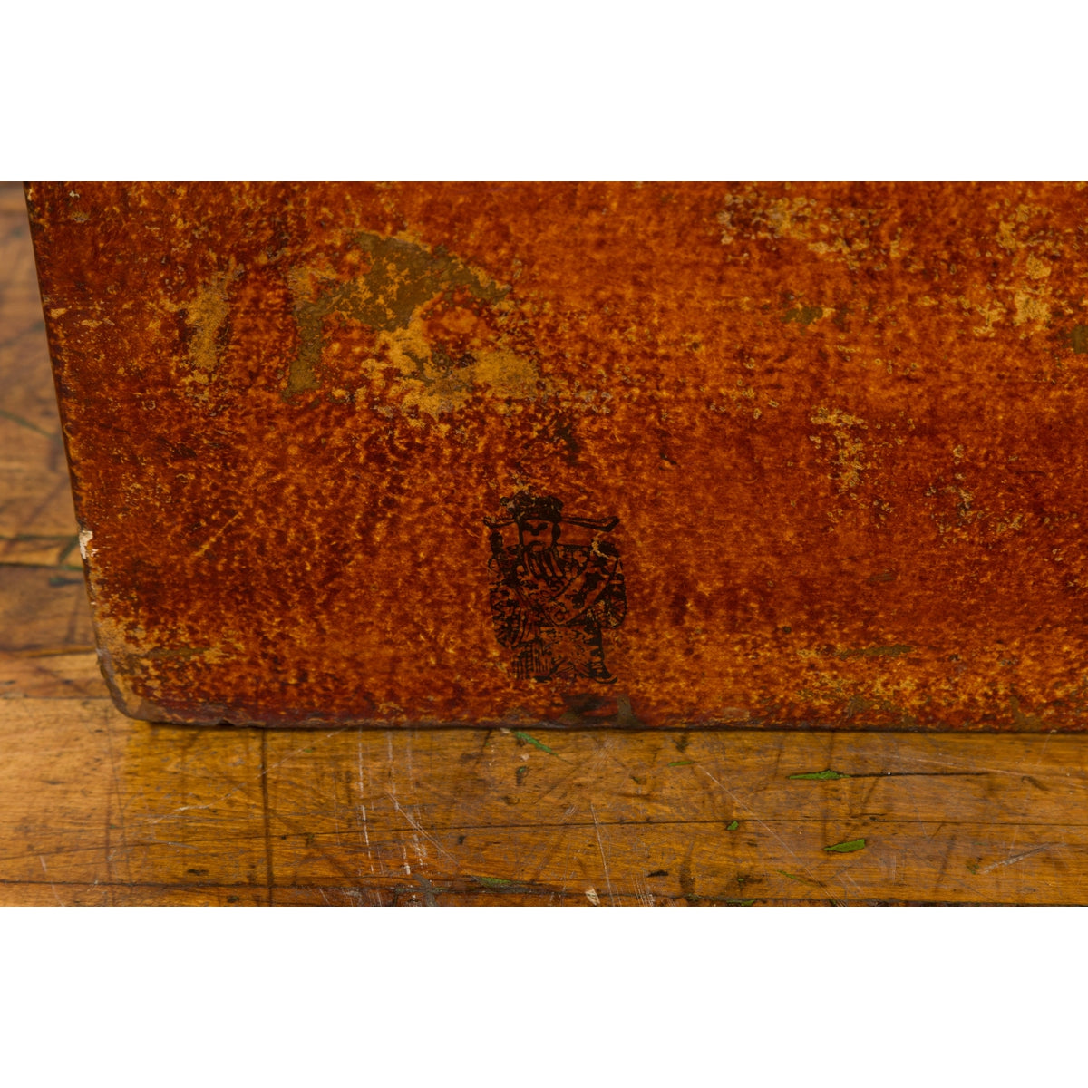 Chinese Qing Dynasty Period Lacquered Leather Trunk with Distressed Patina-16. Asian & Chinese Furniture, Art, Antiques, Vintage Home Décor for sale at FEA Home
