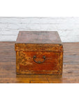 Chinese Qing Dynasty Period Lacquered Leather Trunk with Distressed Patina-9. Asian & Chinese Furniture, Art, Antiques, Vintage Home Décor for sale at FEA Home