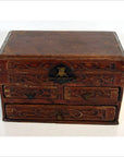 Chinese Red Brown Lacquer Jewelry Box with Iron Hardware, Early 20th Century-10. Asian & Chinese Furniture, Art, Antiques, Vintage Home Décor for sale at FEA Home