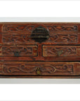 Chinese Red Brown Lacquer Jewelry Box with Iron Hardware, Early 20th Century-2. Asian & Chinese Furniture, Art, Antiques, Vintage Home Décor for sale at FEA Home
