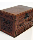 Chinese Red Brown Lacquer Jewelry Box with Iron Hardware, Early 20th Century-3. Asian & Chinese Furniture, Art, Antiques, Vintage Home Décor for sale at FEA Home