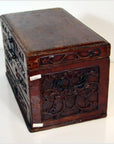 Chinese Red Brown Lacquer Jewelry Box with Iron Hardware, Early 20th Century-5. Asian & Chinese Furniture, Art, Antiques, Vintage Home Décor for sale at FEA Home