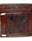 Chinese Red Brown Lacquer Jewelry Box with Iron Hardware, Early 20th Century-6. Asian & Chinese Furniture, Art, Antiques, Vintage Home Décor for sale at FEA Home