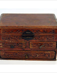 Chinese Red Brown Lacquer Jewelry Box with Iron Hardware, Early 20th Century-1. Asian & Chinese Furniture, Art, Antiques, Vintage Home Décor for sale at FEA Home