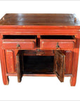 Chinese Red Lacquer Side Cabinet-2. Asian & Chinese Furniture, Art, Antiques, Vintage Home Décor for sale at FEA Home