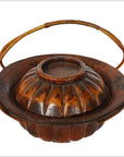 Chinese Varnished Bamboo Hat Basket from the 19th Century Painted with Flowers-2. Asian & Chinese Furniture, Art, Antiques, Vintage Home Décor for sale at FEA Home