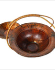 Chinese Varnished Bamboo Hat Basket from the 19th Century Painted with Flowers-4. Asian & Chinese Furniture, Art, Antiques, Vintage Home Décor for sale at FEA Home
