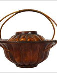 Chinese Varnished Bamboo Hat Basket from the 19th Century Painted with Flowers-1. Asian & Chinese Furniture, Art, Antiques, Vintage Home Décor for sale at FEA Home