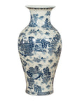 Porcelain Vintage Blue and White Chinese Vase-1. Asian & Chinese Furniture, Art, Antiques, Vintage Home Décor for sale at FEA Home