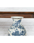 Porcelain Vintage Blue and White Chinese Vase-11. Asian & Chinese Furniture, Art, Antiques, Vintage Home Décor for sale at FEA Home