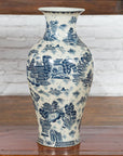 Porcelain Vintage Blue and White Chinese Vase-3. Asian & Chinese Furniture, Art, Antiques, Vintage Home Décor for sale at FEA Home