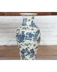 Porcelain Vintage Blue and White Chinese Vase-4. Asian & Chinese Furniture, Art, Antiques, Vintage Home Décor for sale at FEA Home