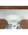 Porcelain Vintage Blue and White Chinese Vase-6. Asian & Chinese Furniture, Art, Antiques, Vintage Home Décor for sale at FEA Home