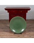 Vintage Dark Green Celadon Ceramic Charger-5. Asian & Chinese Furniture, Art, Antiques, Vintage Home Décor for sale at FEA Home