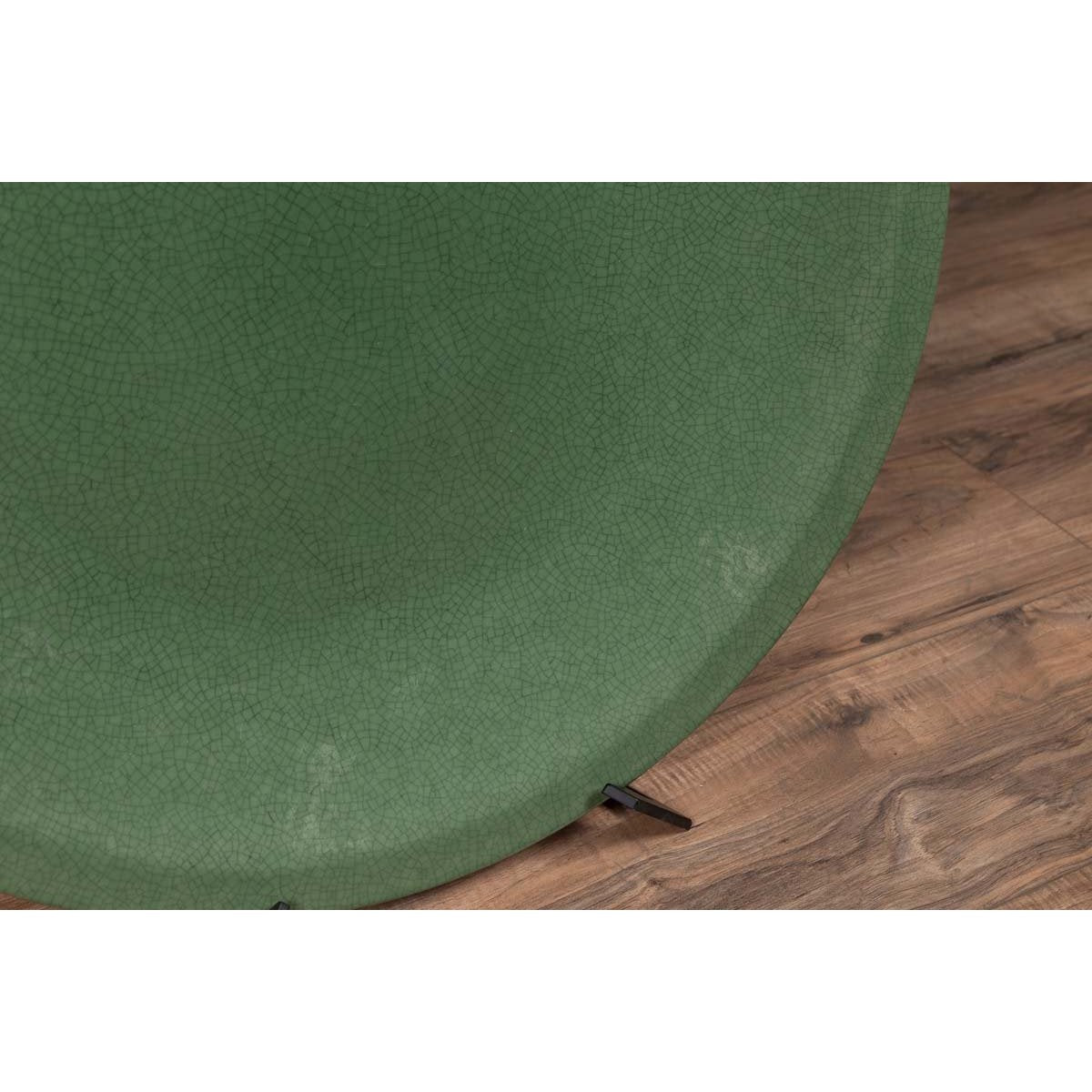Vintage Dark Green Celadon Ceramic Charger-7. Asian & Chinese Furniture, Art, Antiques, Vintage Home Décor for sale at FEA Home