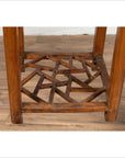 Chinese Vintage Elmwood Lamp Table with Single Drawer and Cracked Ice Shelf-11. Asian & Chinese Furniture, Art, Antiques, Vintage Home Décor for sale at FEA Home