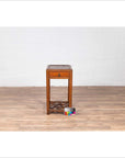 Chinese Vintage Elmwood Lamp Table with Single Drawer and Cracked Ice Shelf-5. Asian & Chinese Furniture, Art, Antiques, Vintage Home Décor for sale at FEA Home