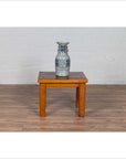 Chinese Vintage Natural Wood Side Table with Square Legs and Contemporary Design-3. Asian & Chinese Furniture, Art, Antiques, Vintage Home Décor for sale at FEA Home
