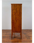 Chinese Vintage Natural Wood Two-Door Cabinet with Floral Décor and Drawers-17. Asian & Chinese Furniture, Art, Antiques, Vintage Home Décor for sale at FEA Home