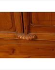 Chinese Vintage Natural Wood Two-Door Cabinet with Floral Décor and Drawers-10. Asian & Chinese Furniture, Art, Antiques, Vintage Home Décor for sale at FEA Home