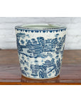 Chinese Vintage Porcelain Cache-Pot Planter with Blue and White Landscape-13. Asian & Chinese Furniture, Art, Antiques, Vintage Home Décor for sale at FEA Home